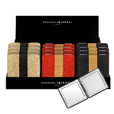 ESPOSITORE SPECCHIETTI GLITTER 12 PZ